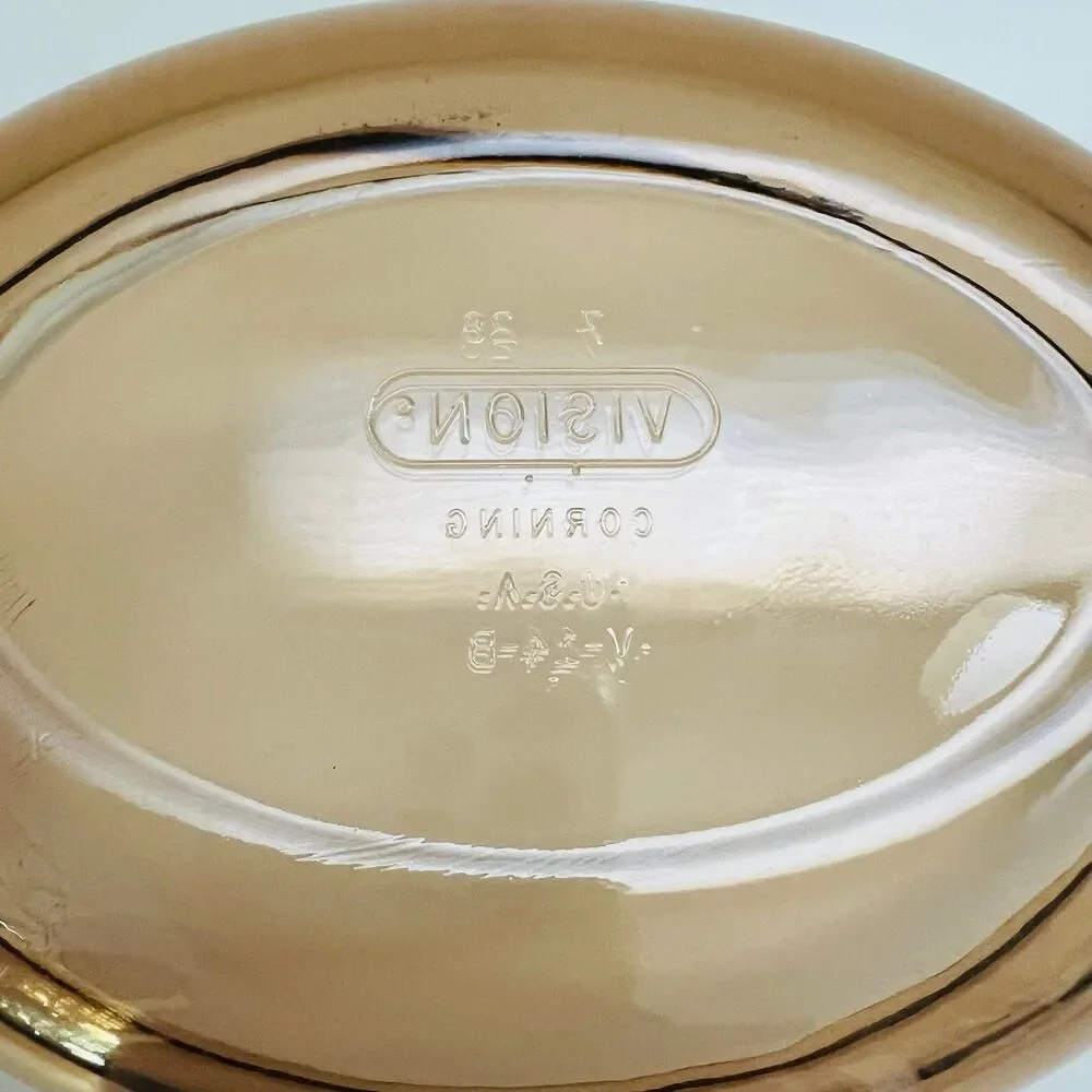 CORNING VISION Amber Glass Individual Oval Serving Casserole Dish